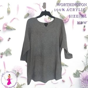 WORTHINGTON Sweater Grey Heather XL 100% Acrylic